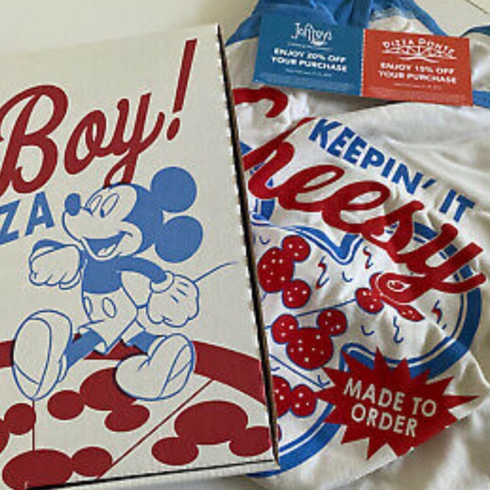 NWT LIMITED EDITION Walt Disney TASTE-D Snacks Mickey Mouse Pizza Shirt L Rare - Picture 5 of 12